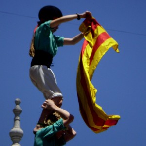 Castellers de Vilafranca a Xile amb la senyera