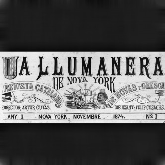 Capçalera de la revista La Llumanera publicada en català a Nova York el 1874